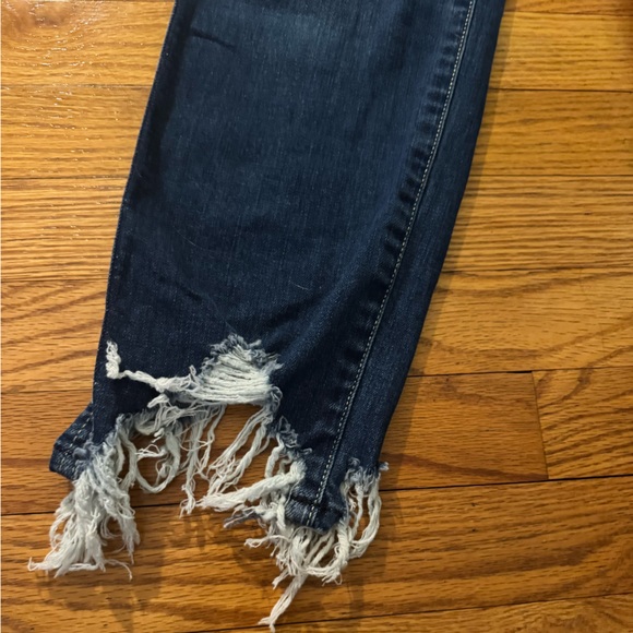 Seven for all Mankind High Waisted Cropped Straight Jeans with Chewed Hem - Picture 5 of 11